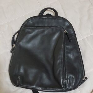 Tignanello Black Leather Backpack